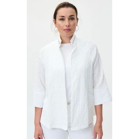 Joseph Ribkoff open front 3/4 sleeve textured jacket open front 12 - Picture 1 of 11
